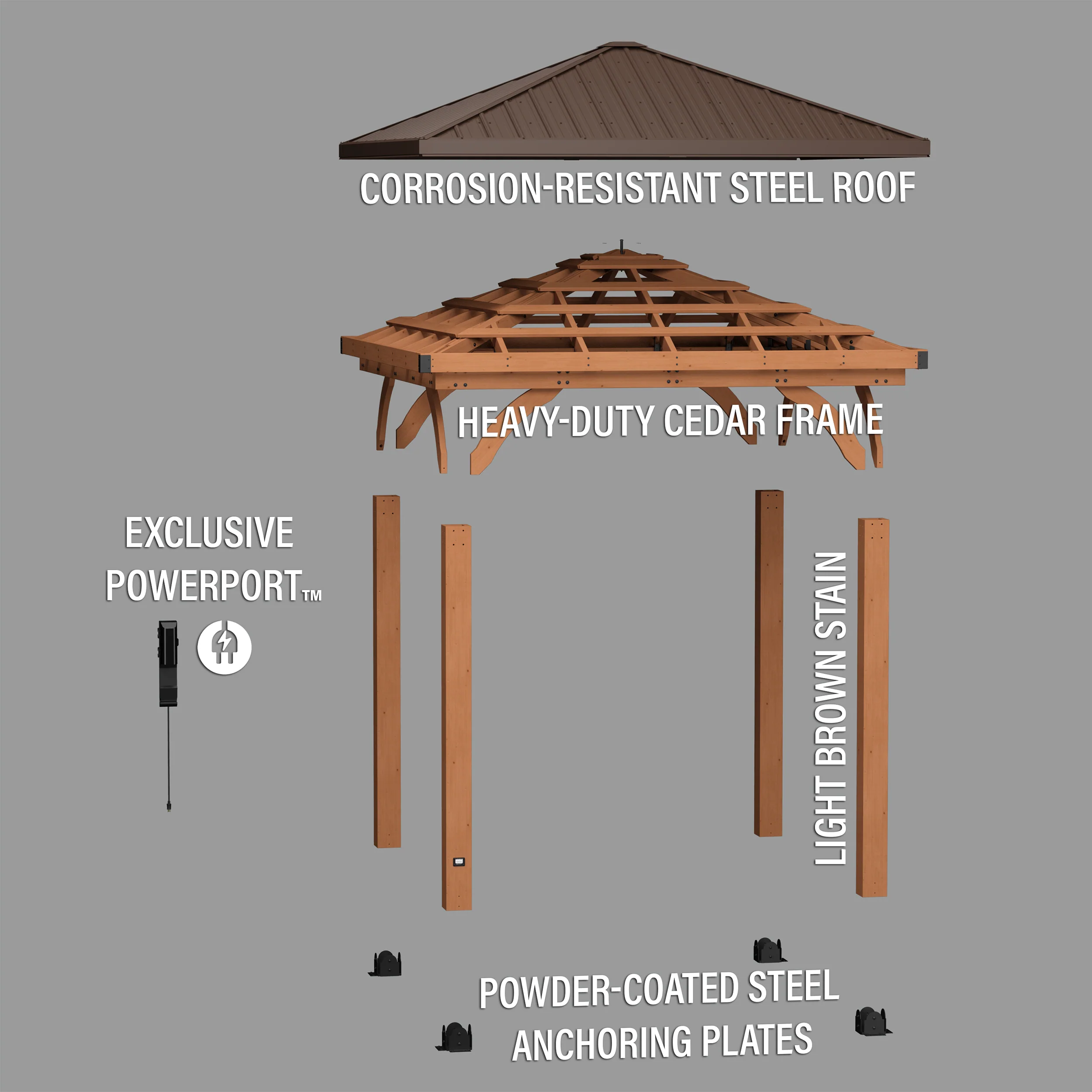 3.1m x 3.1m (10ft x 10ft) Barrington Gazebo - Image 11