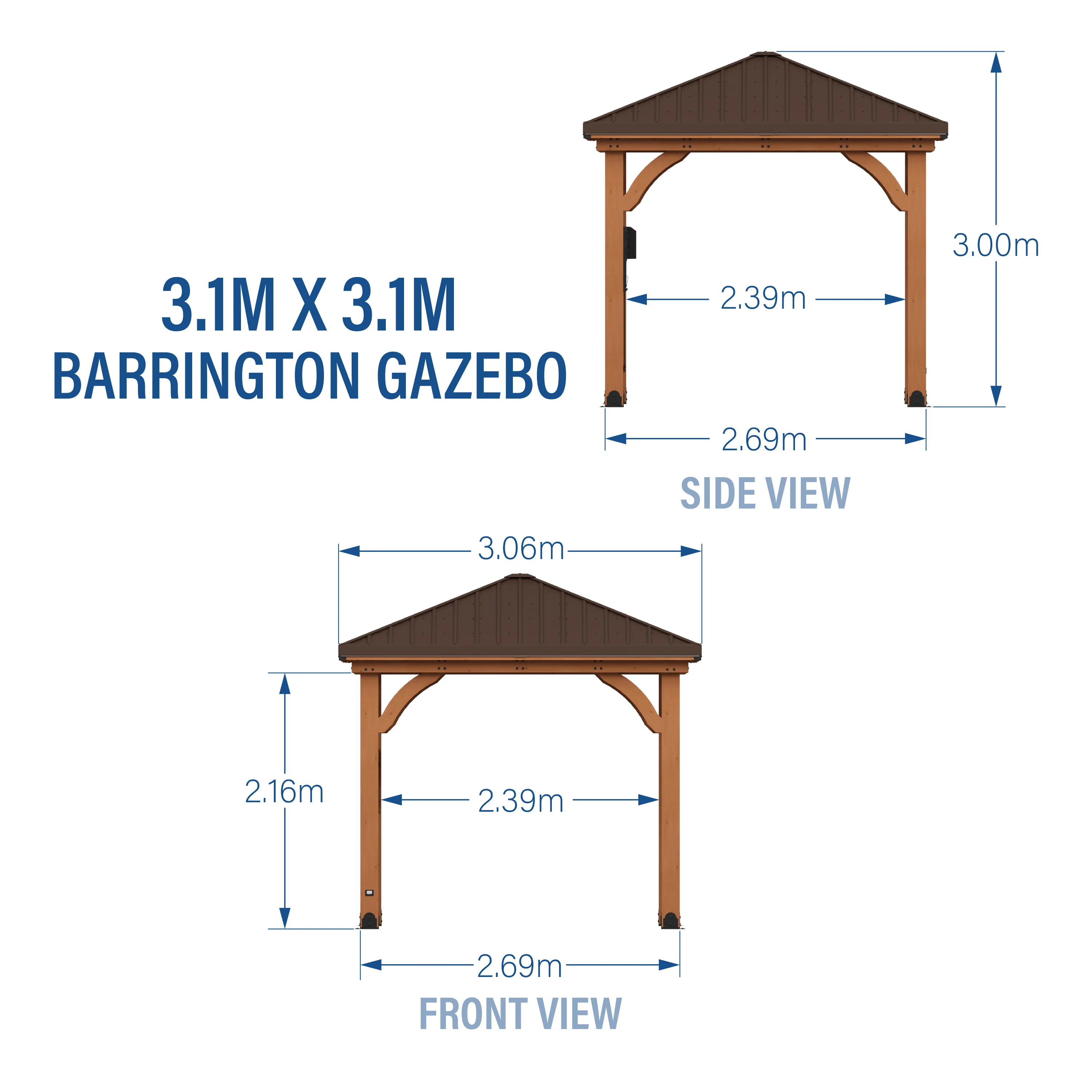 3.1m x 3.1m (10ft x 10ft) Barrington Gazebo - Image 2