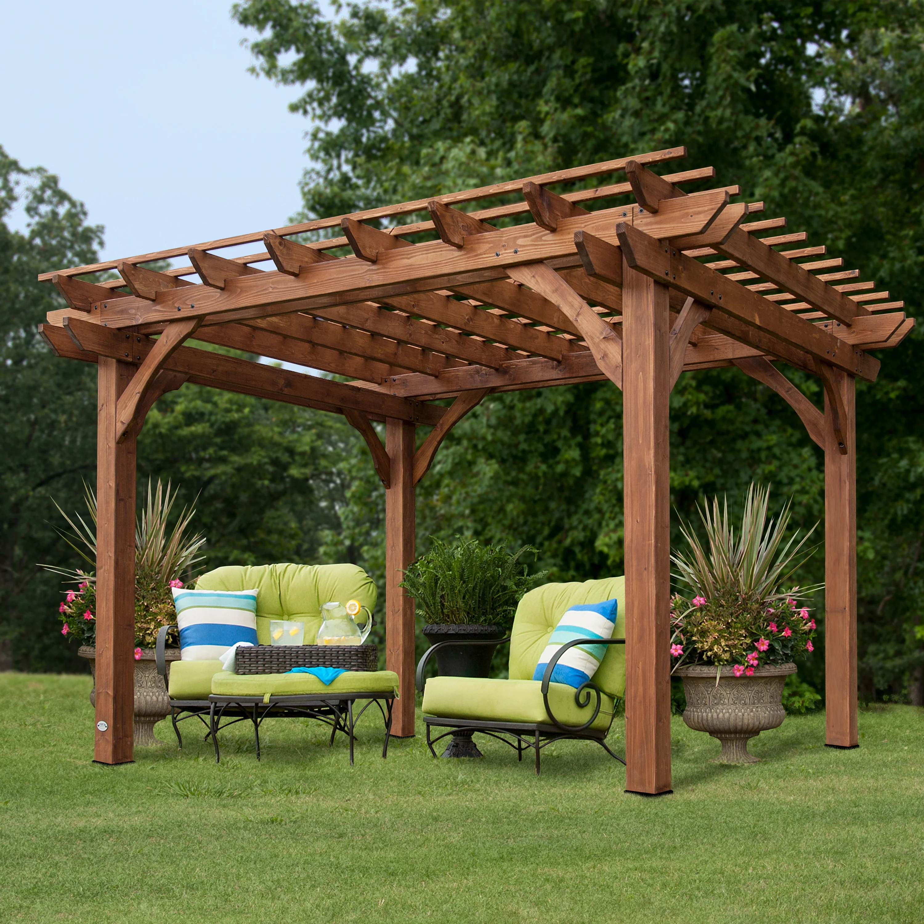 3.7m x 3.1m (12ft x 10ft) Wood Pergola - Image 5