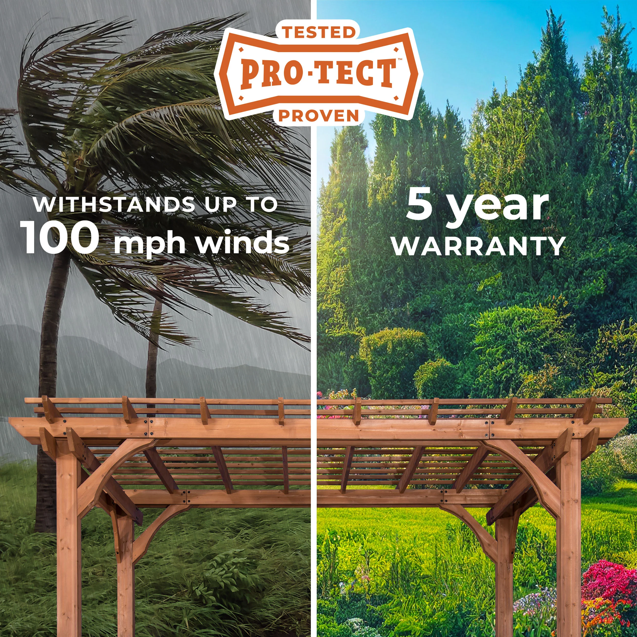 3.7m x 3.1m (12ft x 10ft) Wood Pergola - Image 3