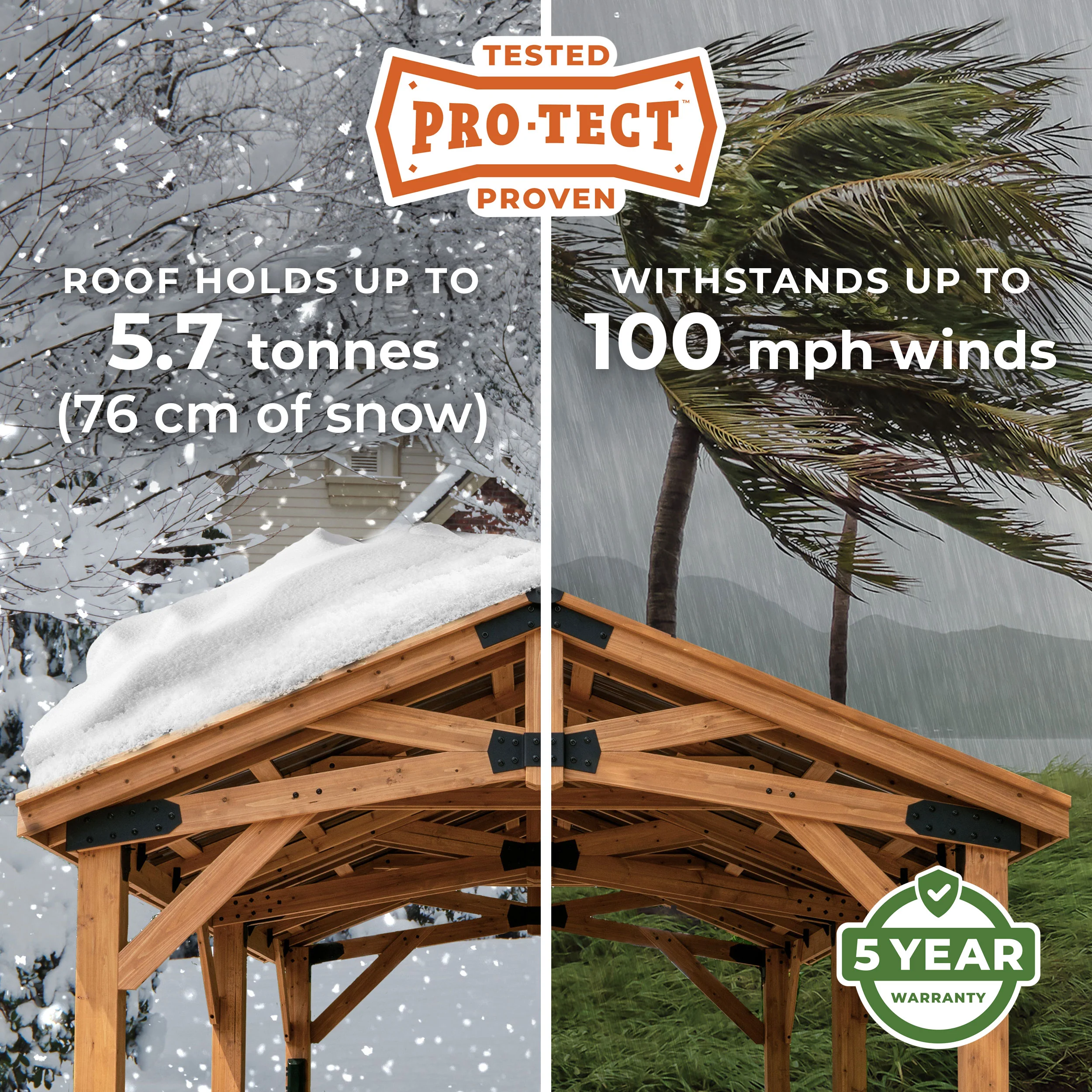 6.1m x 3.7m (20ft x 12ft) Norwood Gazebo/Carport - Image 3